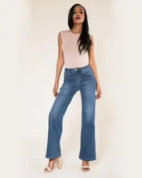 Blugi Dama Evazati Nina Carter Albastri P080-5 M8 imagine