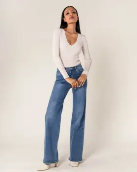 Blugi Dama Evazati Nina Carter Albastri P211-5 M8 imagine