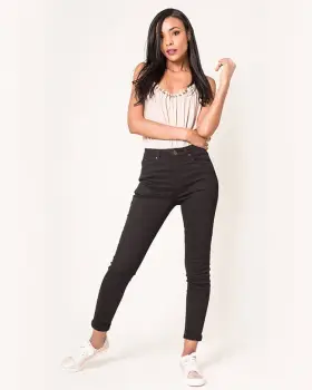 Blugi Dama Slim Nina Carter Negru P109-1 M8 imagine