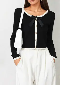 Bluza crop in culori contrastante Z-116 M9 imagine