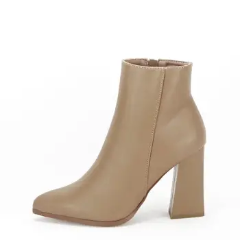 Botine bej inchis elegante BM18 115 imagine