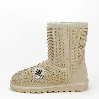 Cizme bej din piele naturala W8008 112 imagine