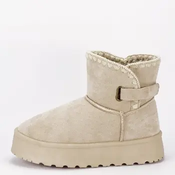 Cizme scurte bej imblanite DAY9058 116 imagine