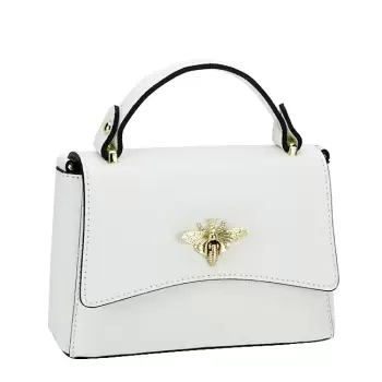 Geanta alba mica din piele naturala 1523 120 imagine