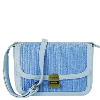 Geanta albastru deschis crossbody cu model impletit CM7497 15 imagine