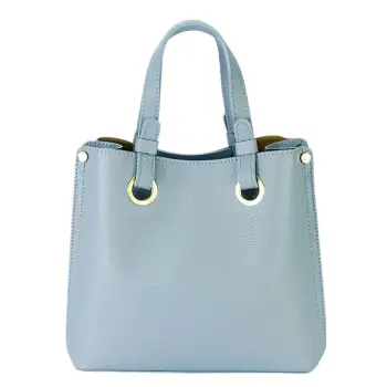 Geanta albastru deschis medie din piele naturala 8916 129 imagine