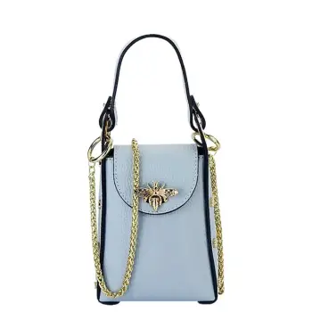 Geanta albastru deschis mica din piele naturala 1021 M7 imagine