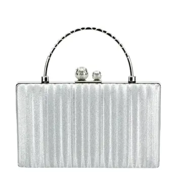 Geanta argintie, clutch cu maner BME-622 05 imagine