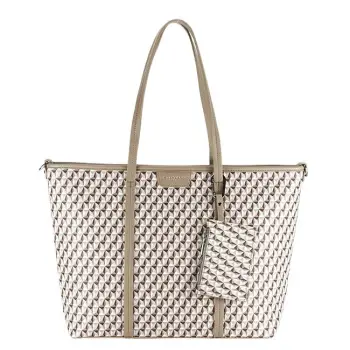 Geanta bej FloraCo Paris de talie mare F8544 11 imagine