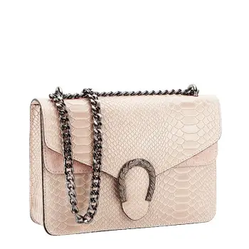 Geanta bej inchis din piele naturala 1524 123 imagine