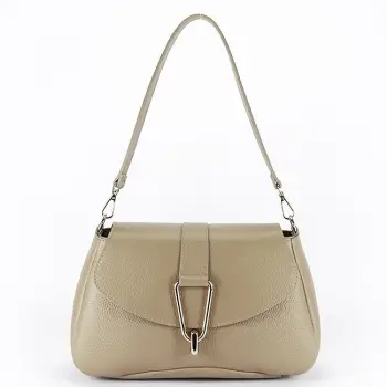 Geanta bej taupe din piele naturala 1755 125 imagine