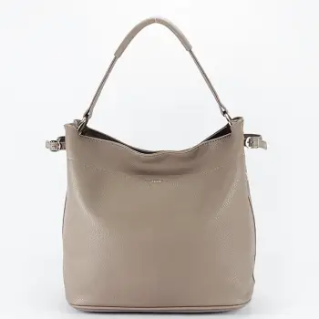 Geanta bej taupe FloraCO Paris cu borseta detasabila F6966 M11 imagine