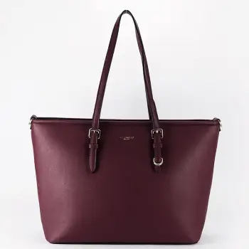 Geanta bordeaux FloraCo Paris de talie mare F1808 16 imagine