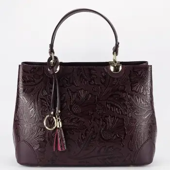 Geanta bordo inchis din piele naturala 8952 122 imagine