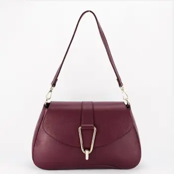 Geanta burgundy din piele naturala 1755 125 imagine