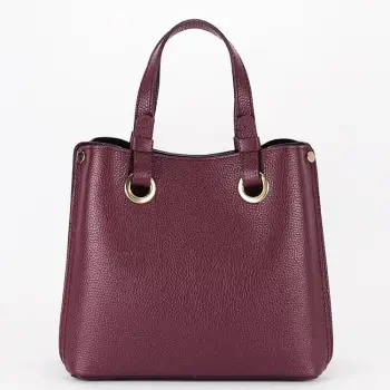 Geanta burgundy medie din piele naturala 8916 129 imagine