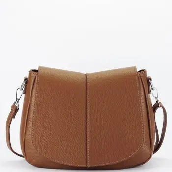 Geanta camel din piele naturala 8960 123 imagine