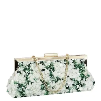 Geanta clutch alb verde cu paiete BMN-1248 06 imagine