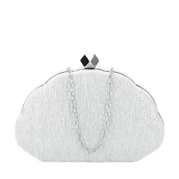 Geanta clutch argintiu cu sclipici BHY-5041 05 imagine