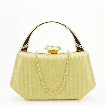 Geanta clutch aurie cu cristale si sclipici 55461 06 imagine