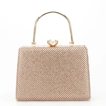 Geanta clutch auriu roze cu pietricele BYH-877 05 imagine
