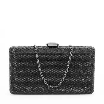 Geanta clutch cu pietricele BJH-715 06 Negru imagine