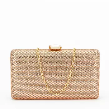 Geanta clutch cu pietricele BJH-715 06 Sampanie imagine