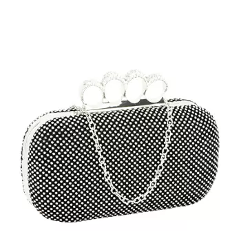 Geanta clutch negru cu pietricele 2016-5 05 imagine