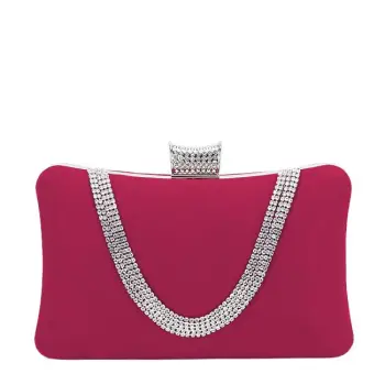 Geanta clutch rosu din catifea 1007 01 imagine