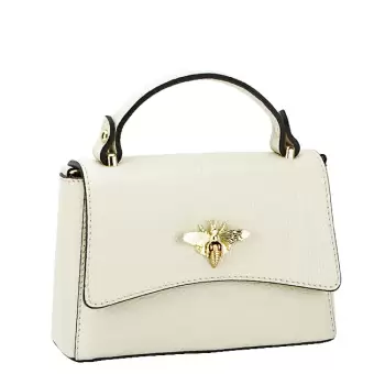 Geanta crem mica din piele naturala 1523 120 imagine