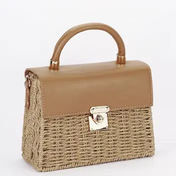 Geanta crossbody din paie de hartie FloraCo Paris C1057 15 imagine