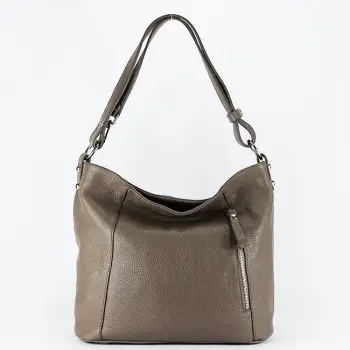 Geanta dama taupe din piele naturala 8913 131 imagine