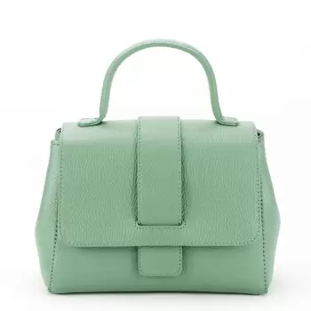 Geanta din piele naturala 1047 123 Verde menta imagine