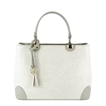 Geanta din piele naturala 8952 124 Crem imagine