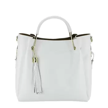 Geanta din piele naturala Ariana 123 Alb imagine