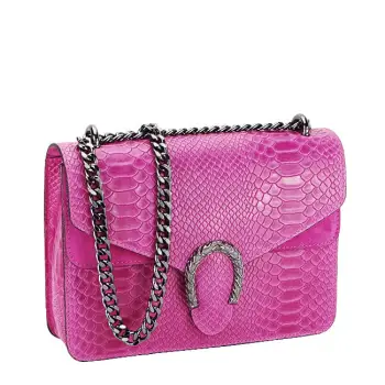 Geanta din piele naturala fucsia 1524 123 imagine