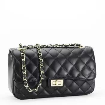 Geanta din piele naturala medie negra 1002 123 imagine