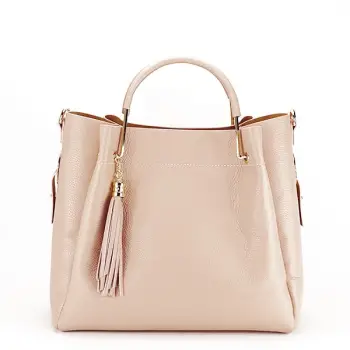 Geanta din piele naturala roz Ariana imagine