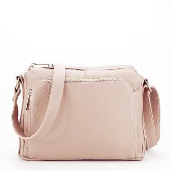 Geanta din piele naturala roz Camelia 124 imagine