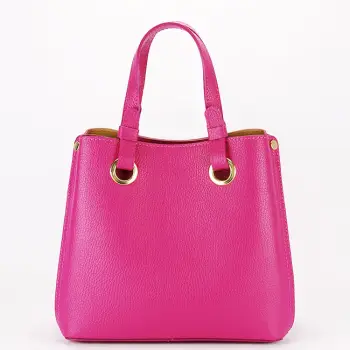 Geanta fucsia medie din piele naturala 8916 129 imagine