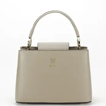 Geanta gri deschis din piele naturala 8950 132 imagine