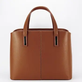 Geanta mare camel din piele naturala 8922 130 imagine
