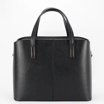 Geanta mare neagra din piele naturala 8922 130 imagine