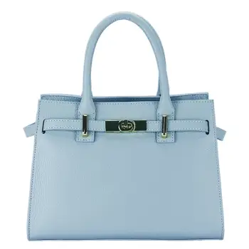 Geanta medie albastru deschis din piele naturala 1727 122 imagine