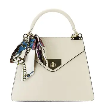 Geanta medie bej din piele naturala 1014 128 imagine