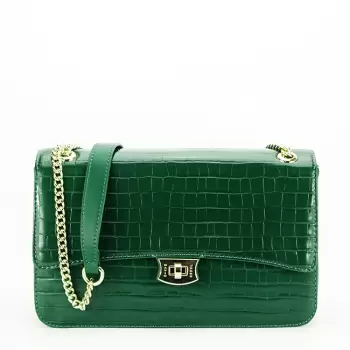 Geanta medie David Jones Paris 7002-2 15 Verde inchis imagine