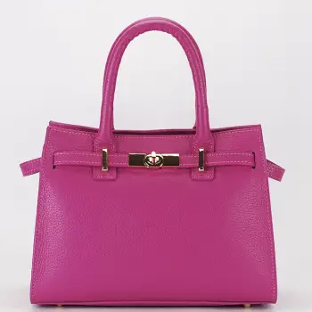 Geanta medie fucsia din piele naturala 1727 122 imagine