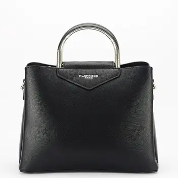 Geanta medie neagra FLORACo F8534 16 imagine