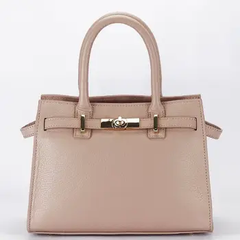 Geanta medie roz deschis din piele naturala 1727 122 imagine