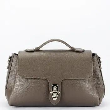 Geanta medie taupe din piele naturala 8910 126 imagine